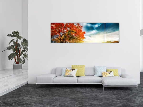 Obraz skąpanego w słońcu krajobrazu (170x50 cm)