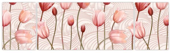 Obraz - Różowe tulipany (170x50 cm)