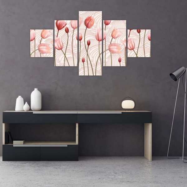 Obraz - Różowe tulipany (125x70 cm)