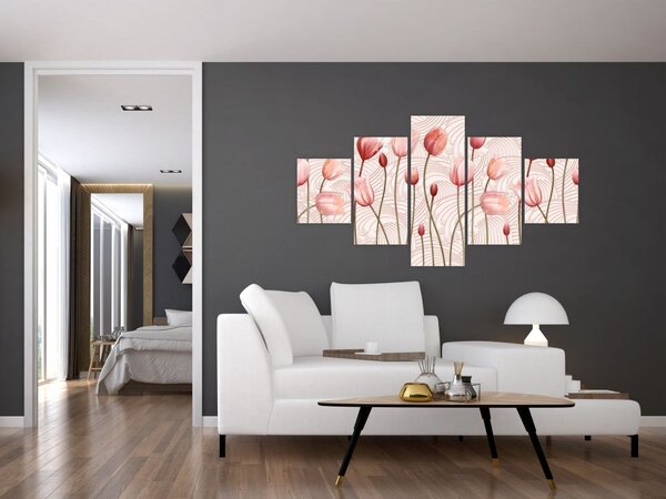 Obraz - Różowe tulipany (125x70 cm)