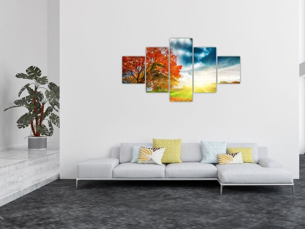 Obraz skąpanego w słońcu krajobrazu (125x70 cm)