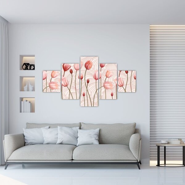 Obraz - Różowe tulipany (125x70 cm)