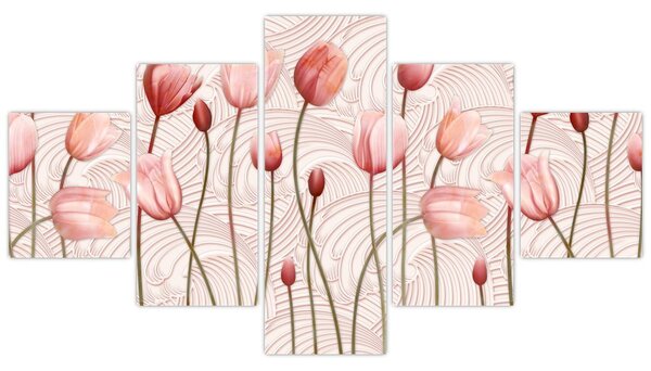 Obraz - Różowe tulipany (125x70 cm)