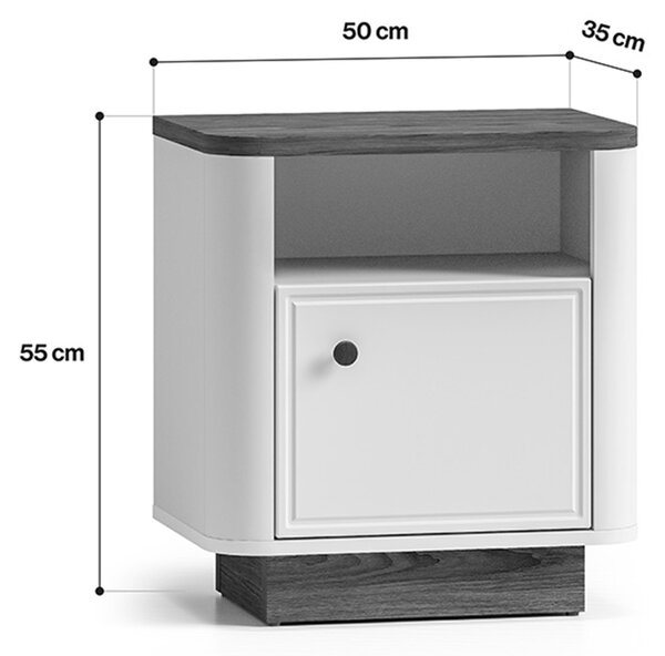 Szafka nocna Amberto 50 cm - kaszmir / dąb windmill dark