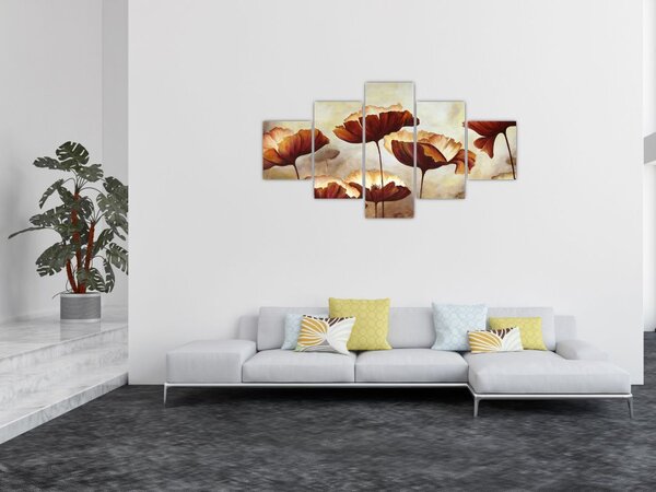 Obraz czerwonych kwiatów (125x70 cm)