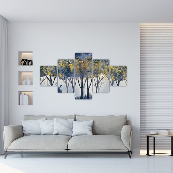 Obraz jelenia w lesie (125x70 cm)