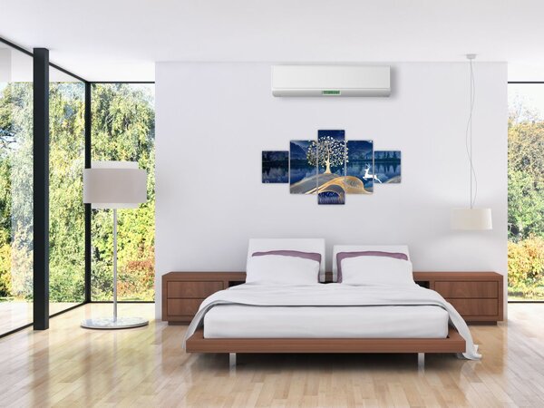 Obraz jelenia w pełni księżyca (125x70 cm)