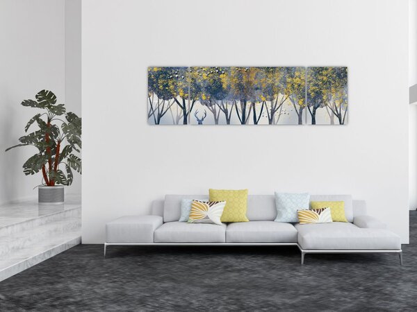Obraz jelenia w lesie (170x50 cm)
