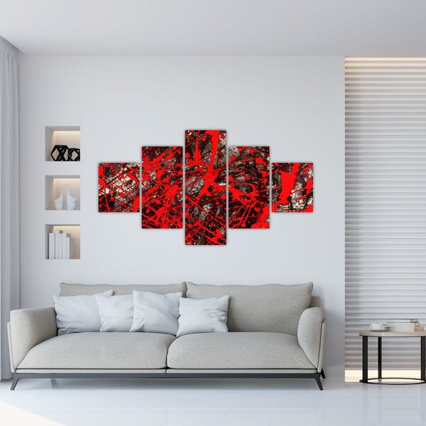 Obraz - Ekspresyjna abstrakcja (125x70 cm)