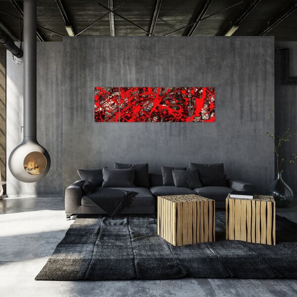 Obraz - Ekspresyjna abstrakcja (170x50 cm)