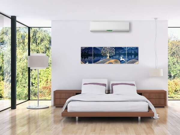 Obraz jelenia w pełni księżyca (170x50 cm)