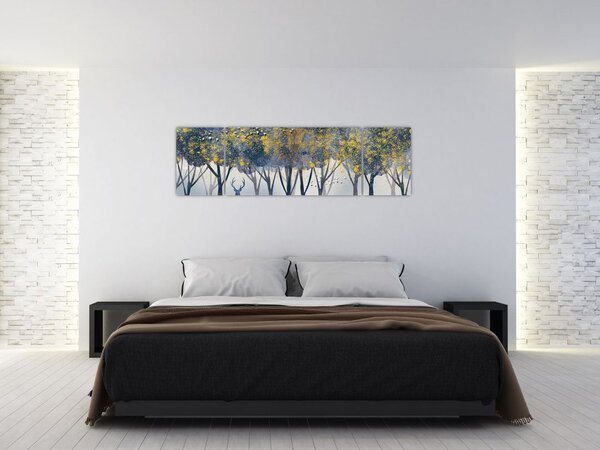 Obraz jelenia w lesie (170x50 cm)