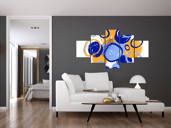 Obraz - Jasny motyw z kółkami (125x70 cm)