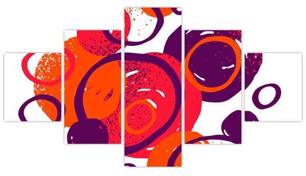Obraz - Motyw z kółkami w ciepłych kolorach (125x70 cm)