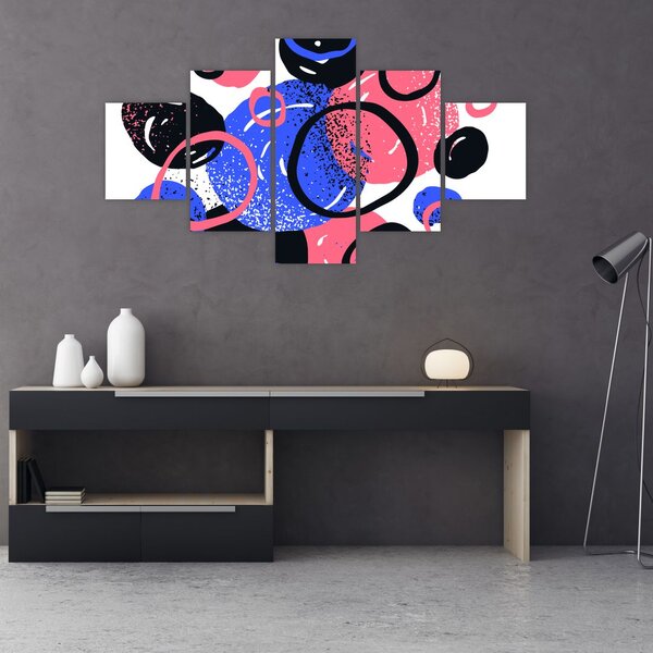 Obraz - Motyw z kółkami w żywych kolorach (125x70 cm)
