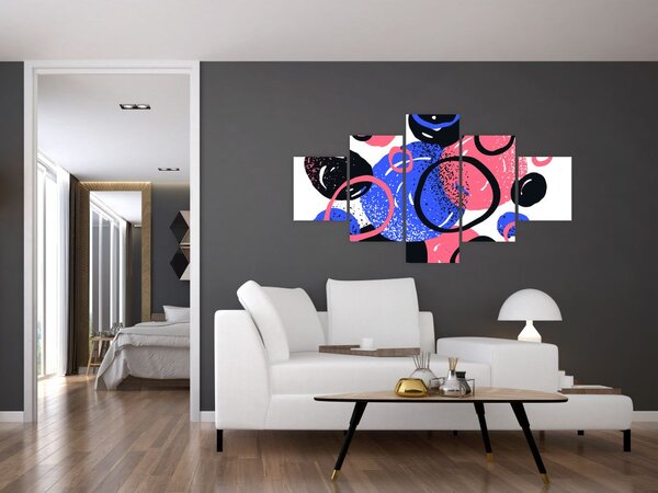 Obraz - Motyw z kółkami w żywych kolorach (125x70 cm)