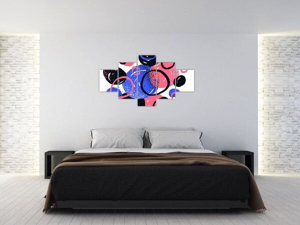 Obraz - Motyw z kółkami w żywych kolorach (125x70 cm)