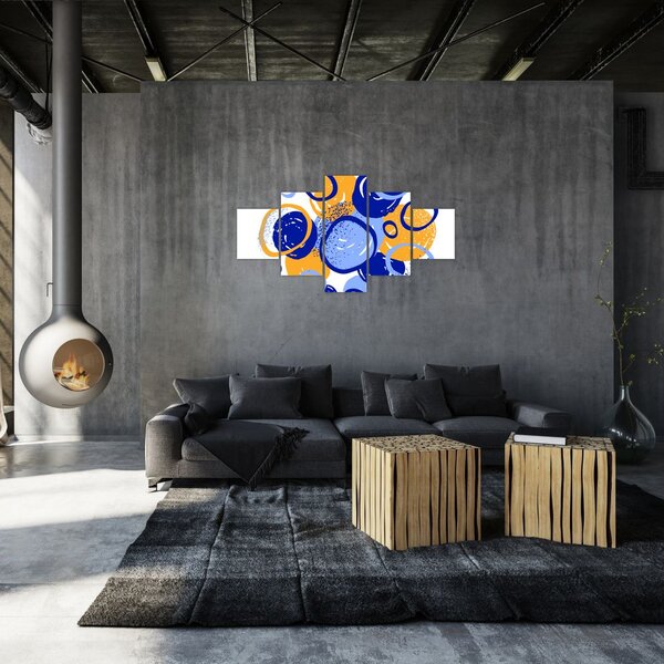 Obraz - Jasny motyw z kółkami (125x70 cm)