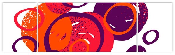 Obraz - Motyw z kółkami w ciepłych kolorach (170x50 cm)