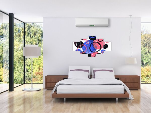 Obraz - Motyw z kółkami w żywych kolorach (125x70 cm)