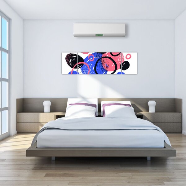 Obraz - Motyw z kółkami w żywych kolorach (170x50 cm)