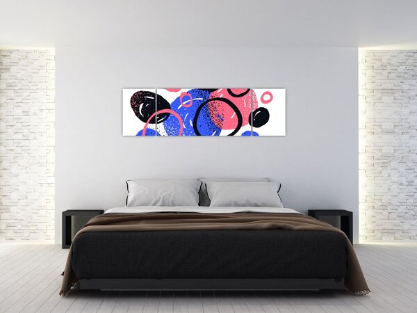 Obraz - Motyw z kółkami w żywych kolorach (170x50 cm)