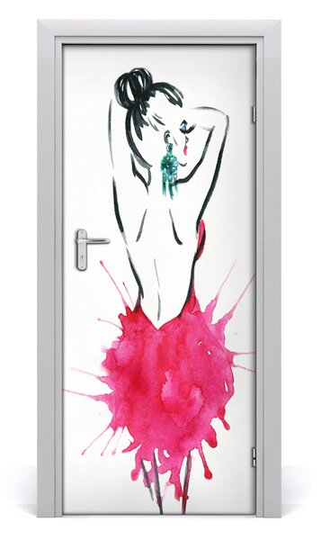 Naklejka samoprzylepna na drzwi Ilustracja mody