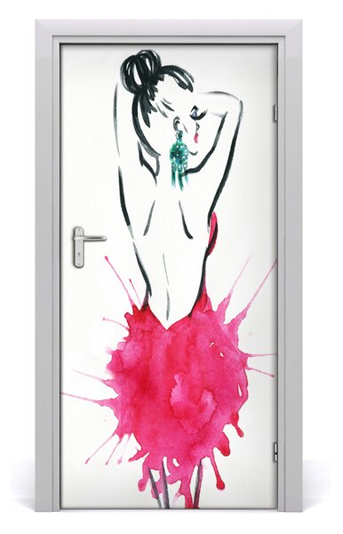 Naklejka samoprzylepna na drzwi Ilustracja mody