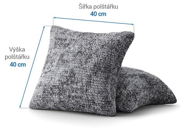 Bi-elastyczne pokrowce MARMO szare poszewki na poduszkę 2 szt. (40 x 40 cm)
