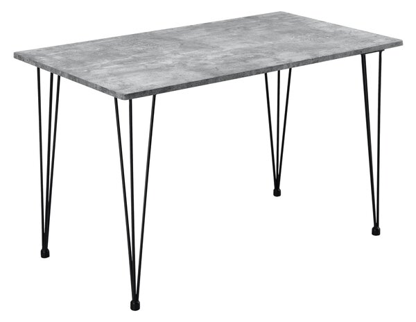 Stół do jadalni In And OutdoorMatch Salvo - 120x70x75 cm - MDF i stal - szary - wygląd betonu