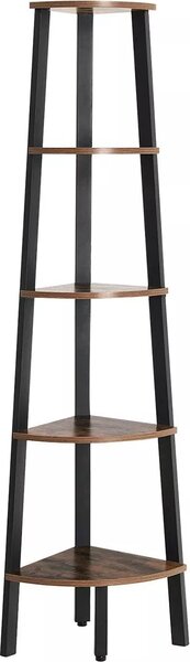 In And OutdoorMatch Industrialne meble narożne Yiska - półka - półka narożna - regał - półka narożna - szafki - metal - brązowy/czarny - 34x34x159 cm