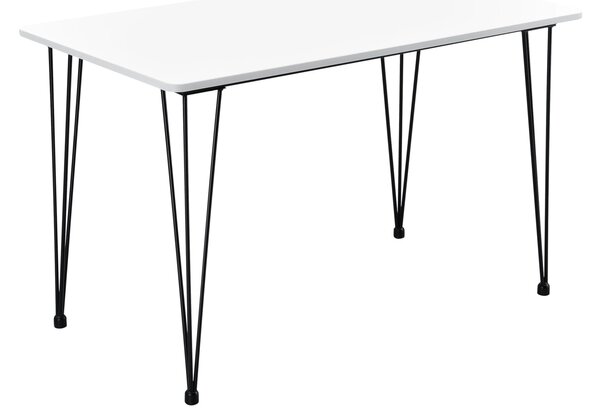 In And OutdoorMatch stół jadalniany Veinno - 120x70x75 cm - MDF i stal - Biały - Elegancki i minimalistyczny stół