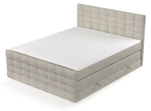 Beżowe łóżko boxspring ze schowkiem 160x200 cm Blend – Maison de Rêve
