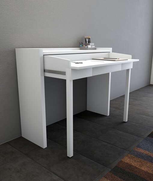 Biurko z białym blatem 36x110 cm Mel – Woodman