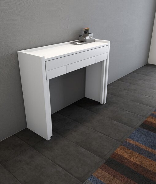 Biurko z białym blatem 36x110 cm Mel – Woodman