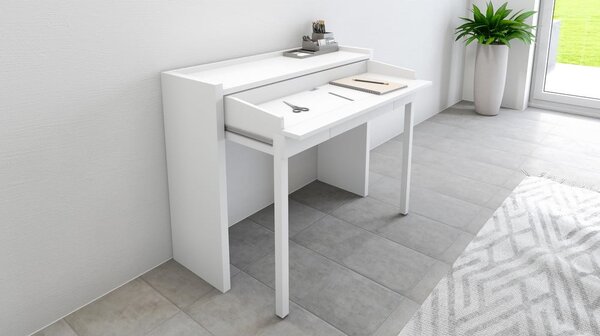 Biurko z białym blatem 36x110 cm Mel – Woodman