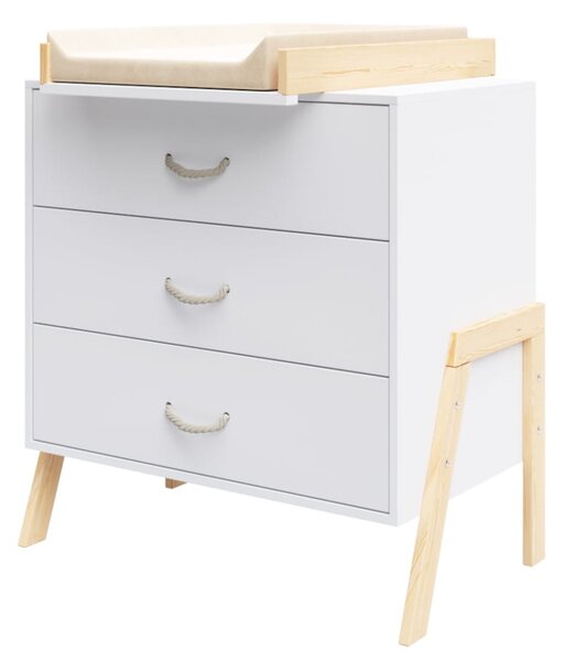 Zestaw mebli dziecięcych Luna BOHO 2w1: Łóżeczko z funkcją biurka + Komoda z przewijakiem