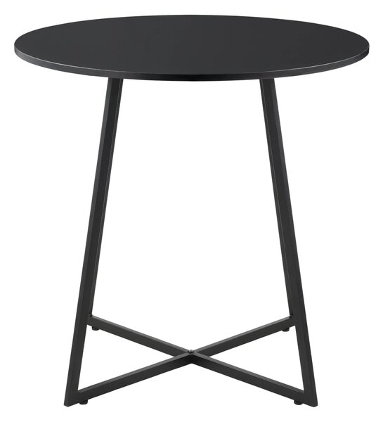 Stół do jadalni In And OutdoorMatch Blaze - Okrągły - 78x80 cm - Czarny - MDF i stal - Nowoczesny design