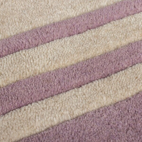 Fioletowo-naturalny wełniany dywan tkany ręcznie 160x230 cm Lois Scallop – Flair Rugs