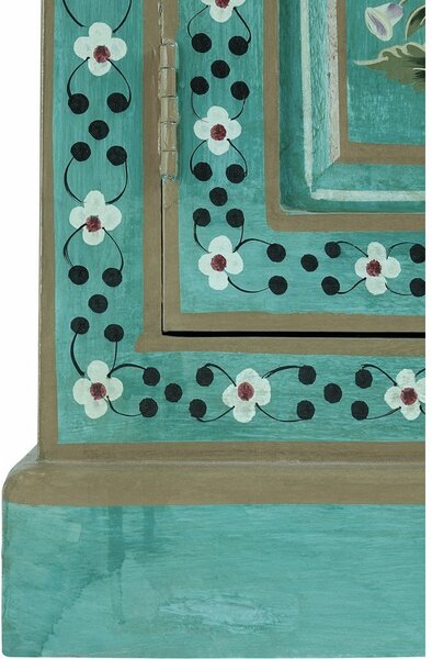Zielona szafka z litego drewna mango 87x152x38 cm Prem – Støraa