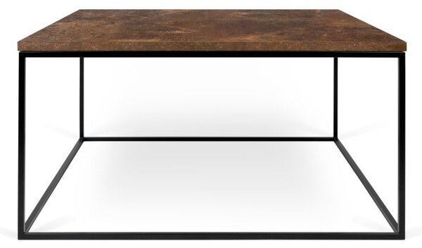Brązowy stolik z czarnymi nogami TemaHome Gleam, 75x75 cm