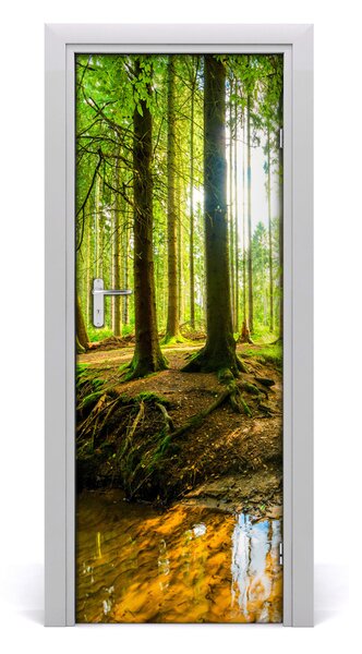 Naklejka fototapeta na drzwi Strumień w lasie