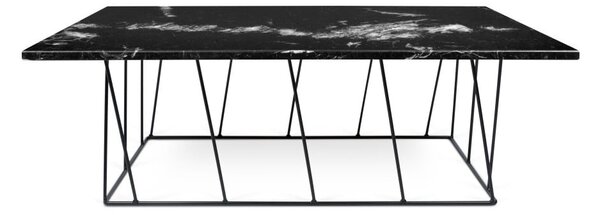 Czarny stolik marmurowy z czarnymi nogami TemmaHome Helix, 75x120 cm