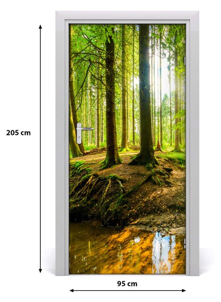 Naklejka fototapeta na drzwi Strumień w lasie