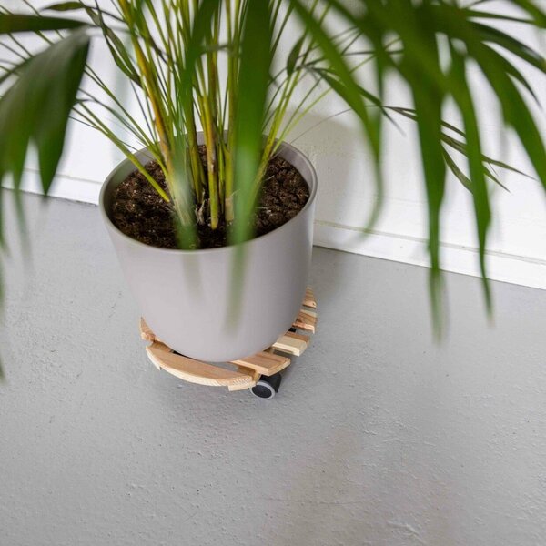 Drewniany kwietnik na kółkach ø 29 cm (wysokość 8 cm) Indoor – Esschert Design