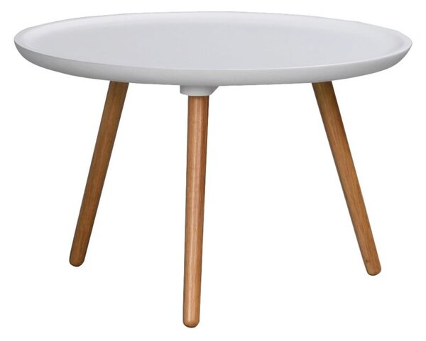 Biały stolik z drewna dębowego Rowico Dellingr, ⌀ 55 cm