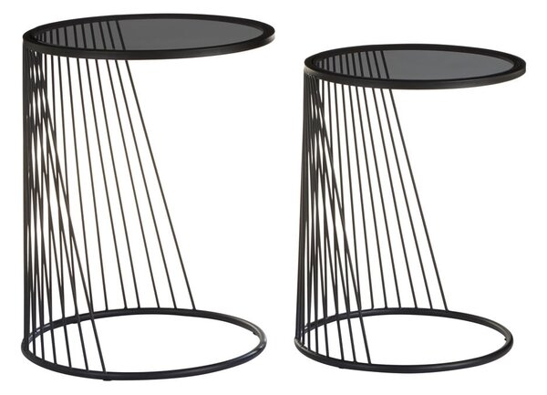 Okrągłe stoliki ze szklanym blatem zestaw 2 szt. ø 41 cm Trento – Premier Housewares