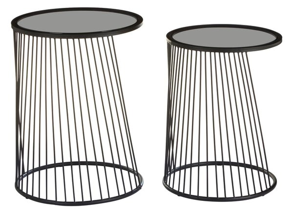 Okrągłe stoliki ze szklanym blatem zestaw 2 szt. ø 41 cm Trento – Premier Housewares