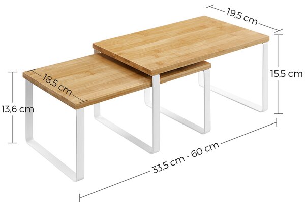 Zestaw bambusowych organizerów CEZAR, 2 szt., brązowa/biała SongmicsHome