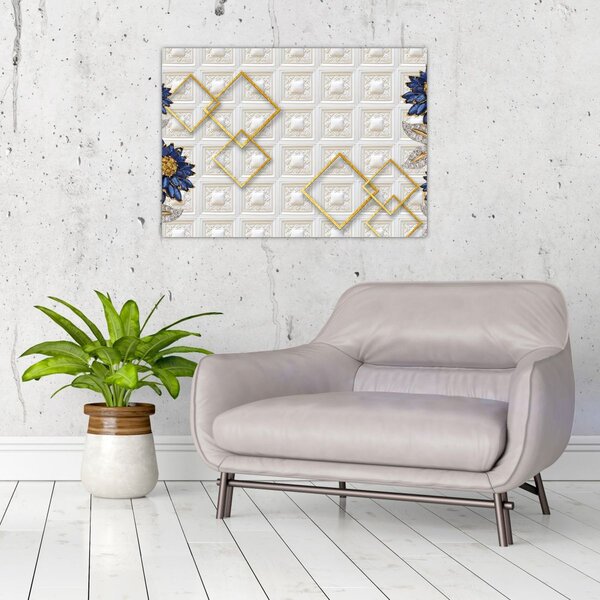 Obraz - Diamentowe kwiaty (70x50 cm)